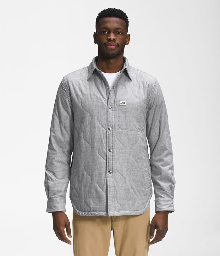 The North Face Mens Shirt Quilted Overshirt 381XYNZLM - Grey